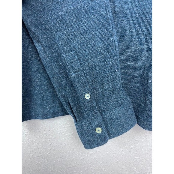 Polo Ralph Lauren Men's XL Navy Blue 1/4 Button Long Sleeve Cotton Shirt - Picture 4 of 7